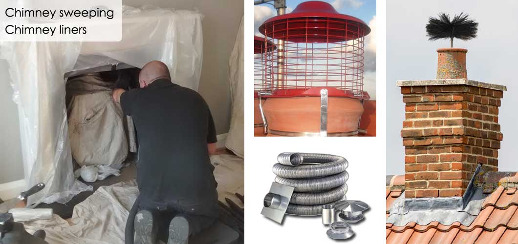 Chimney sweeping chimney liners pots and cowls